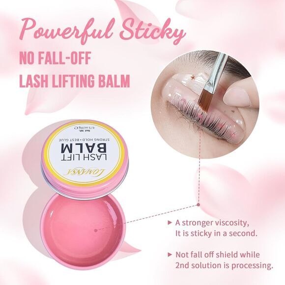 Lomansa LASH LIFT BALM PROFESSIONAL EYELASH GLUE ADHESIVE, STRONG HOLD, NEW - Picture 5 of 9